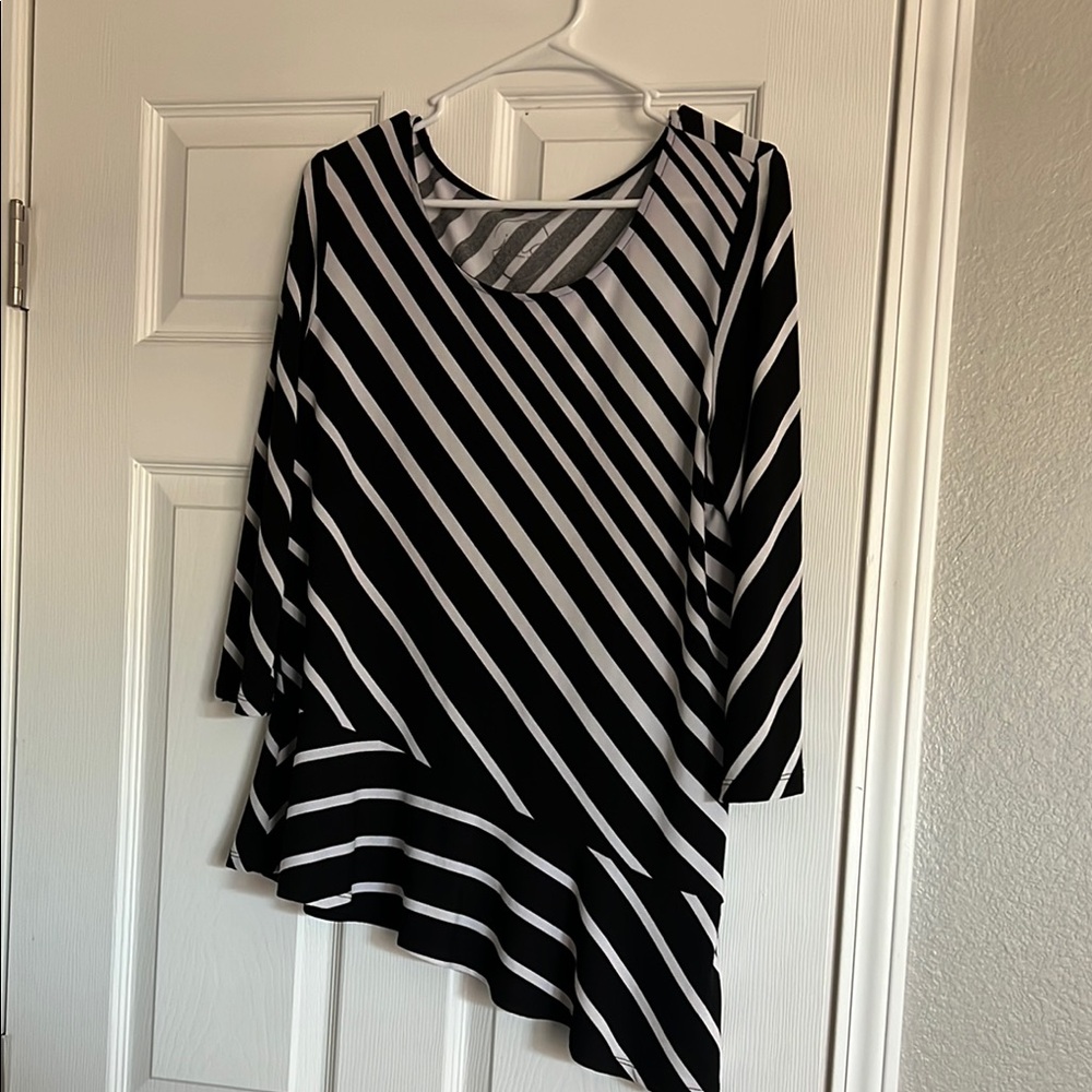 INC International Concepts Monochrome Striped Top